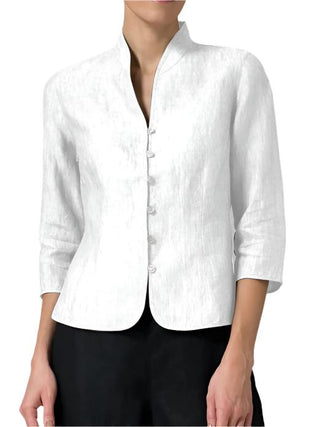 Blouse with stand up collar