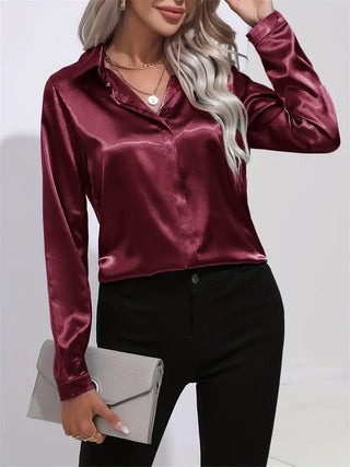 Women's Casual Long-Sleeved Button Shirt