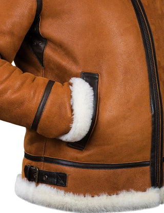 Women's Sheepskin Jacket with Fur Hood