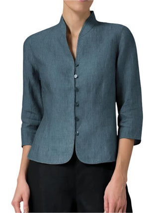 Blouse with stand up collar