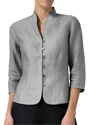 Blouse with stand up collar