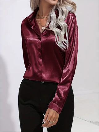 Women's Casual Long-Sleeved Button Shirt