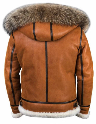 Women's Sheepskin Jacket with Fur Hood