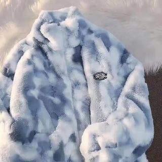 Women's Tie-Dye Fleece Jacket with Hood