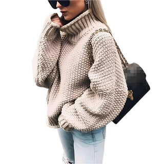 Chunky Turtleneck Sweater with Knit 1