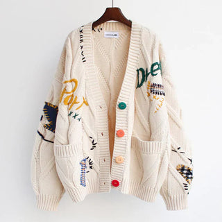 Women's Patchwork Knitted Cardigan