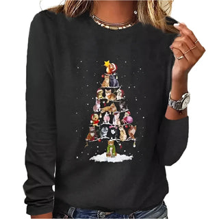 Long-sleeved women's Christmas T-shirt1