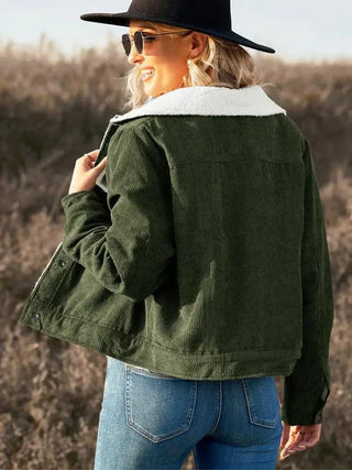 Women's Fleece-Lined Corduroy Winter Jacket