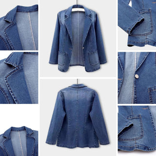 Women's Denim Blazer with Tailored Fit