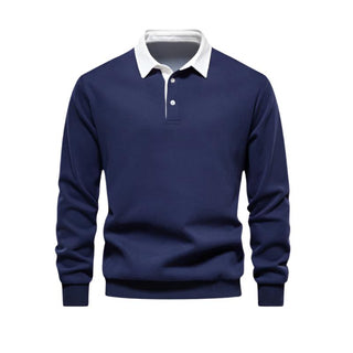 Men's long-sleeved polo sweater1