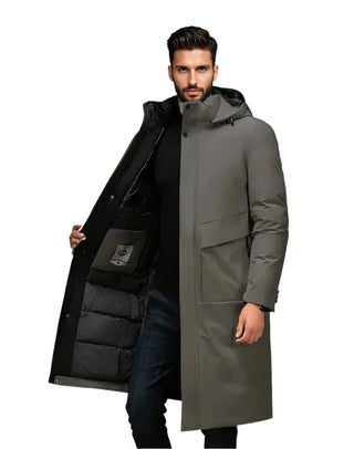 Men's long winter hooded jacket 1