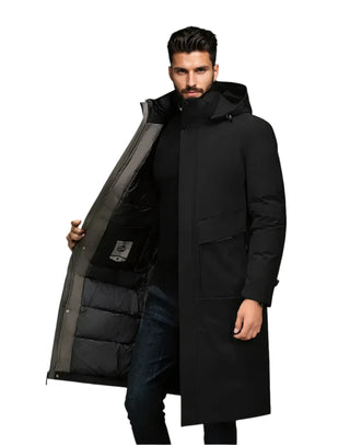 Men's long winter hooded jacket 2