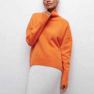 Merino wool turtleneck jumper for women2