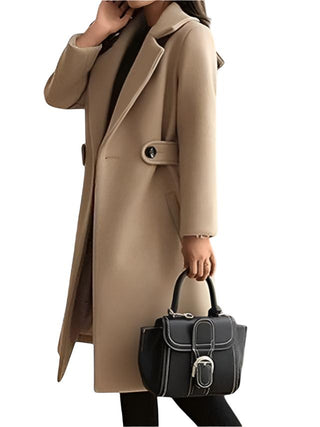 Narrow-belted wool winter coat