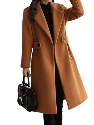 Narrow-belted wool winter coat