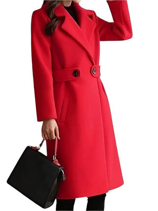 Narrow-belted wool winter coat