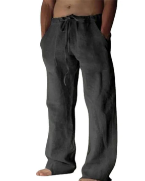 Men's leisure trousers composed of linen