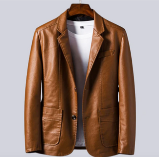 Men's Modern Leather Jacket Regular Fit