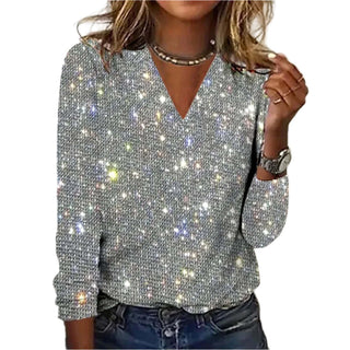 Sparkling V-neckline jumper 1