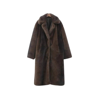 Stylish Long Faux Fur Trench Coat2