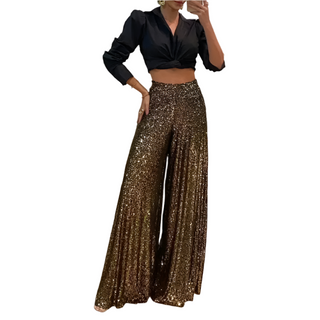 Trousers with glitter flare 1