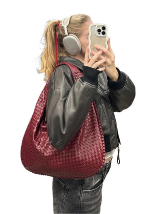 Vegan leather tote bag, hobo bag 1