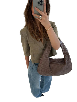 Vegan leather tote bag, hobo bag 4