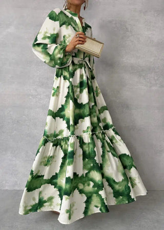 Women's Green V-Neck Maxi Dress