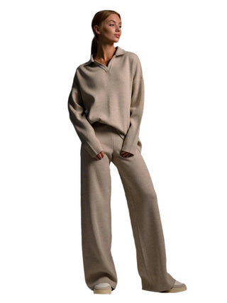 Women's long-sleeved polo shirt and pants10