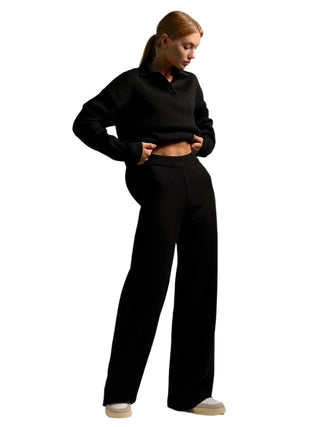 Women's long-sleeved polo shirt and pants2