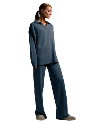 Women's long-sleeved polo shirt and pants8