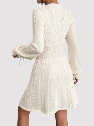 Cable Knit V-Neck Slim Fit Dress for Women