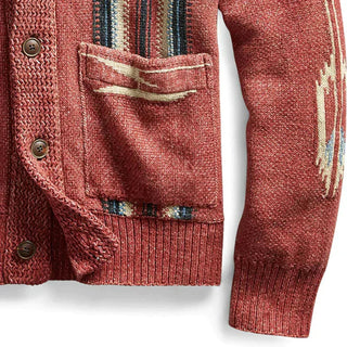 Men's Vintage-Style Jacquard Cardigan