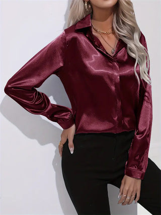 Women's Casual Long-Sleeved Button Shirt