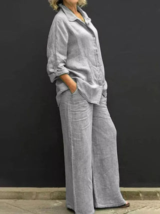 Women's Casual Linen Shirt Button Placket