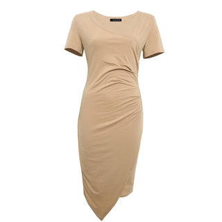 Solid Colour Women's Round Neck Dress