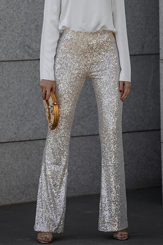 High-Waisted Women's Sequin Party Trousers