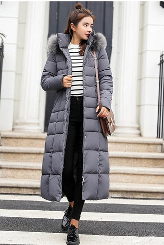 Long Warm Winter Coat with Belt