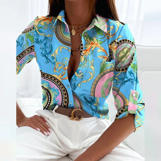 Women's Turn-Down Collar Blouse